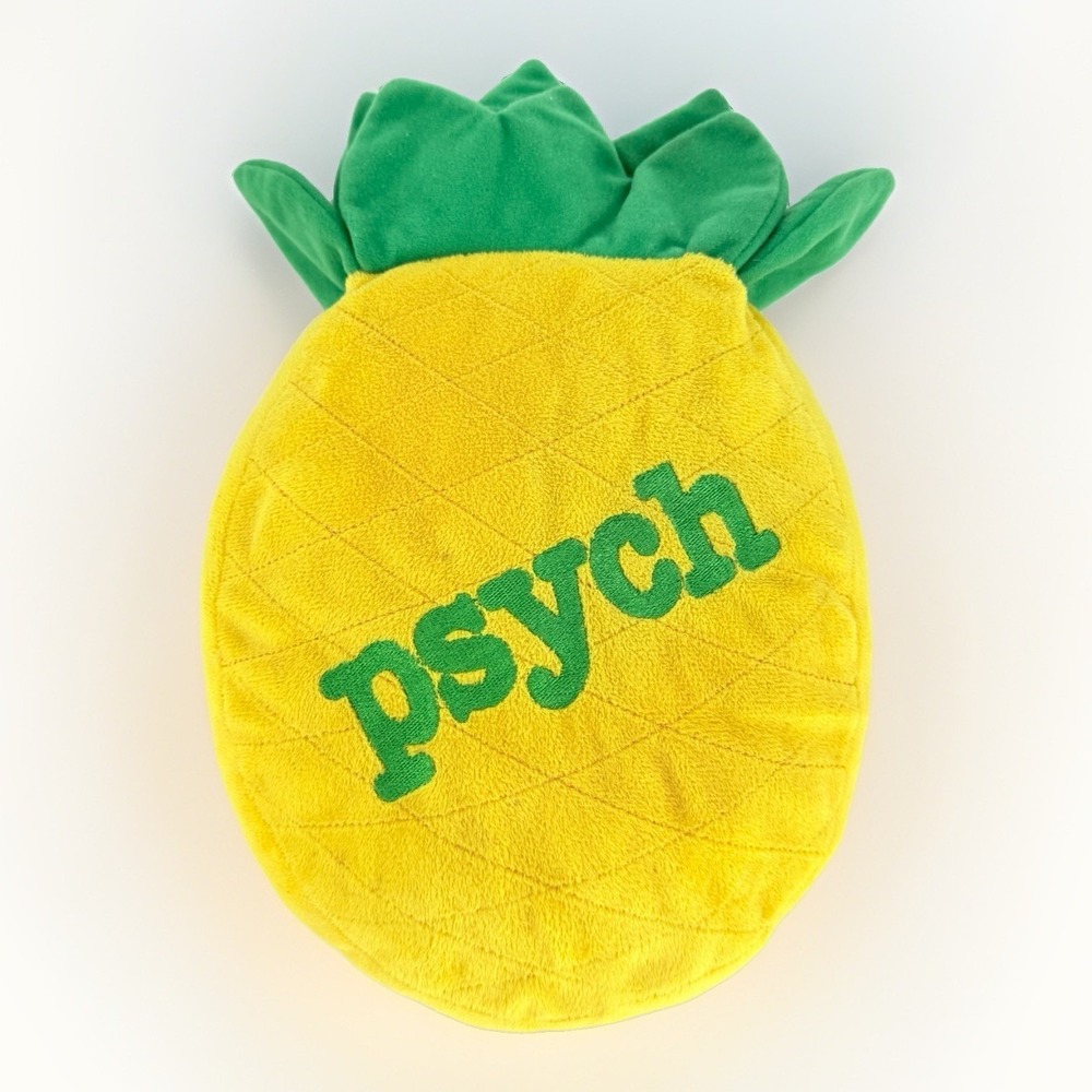 Psych Pineapple Plush Throw Pillow Yellow‎ TV Show Promo Rare HTF 12" Cushion